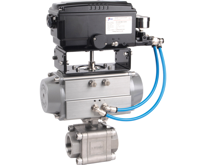 V-port ball valve 703XS + RES pneumatic actuator + YT 3300 positioner